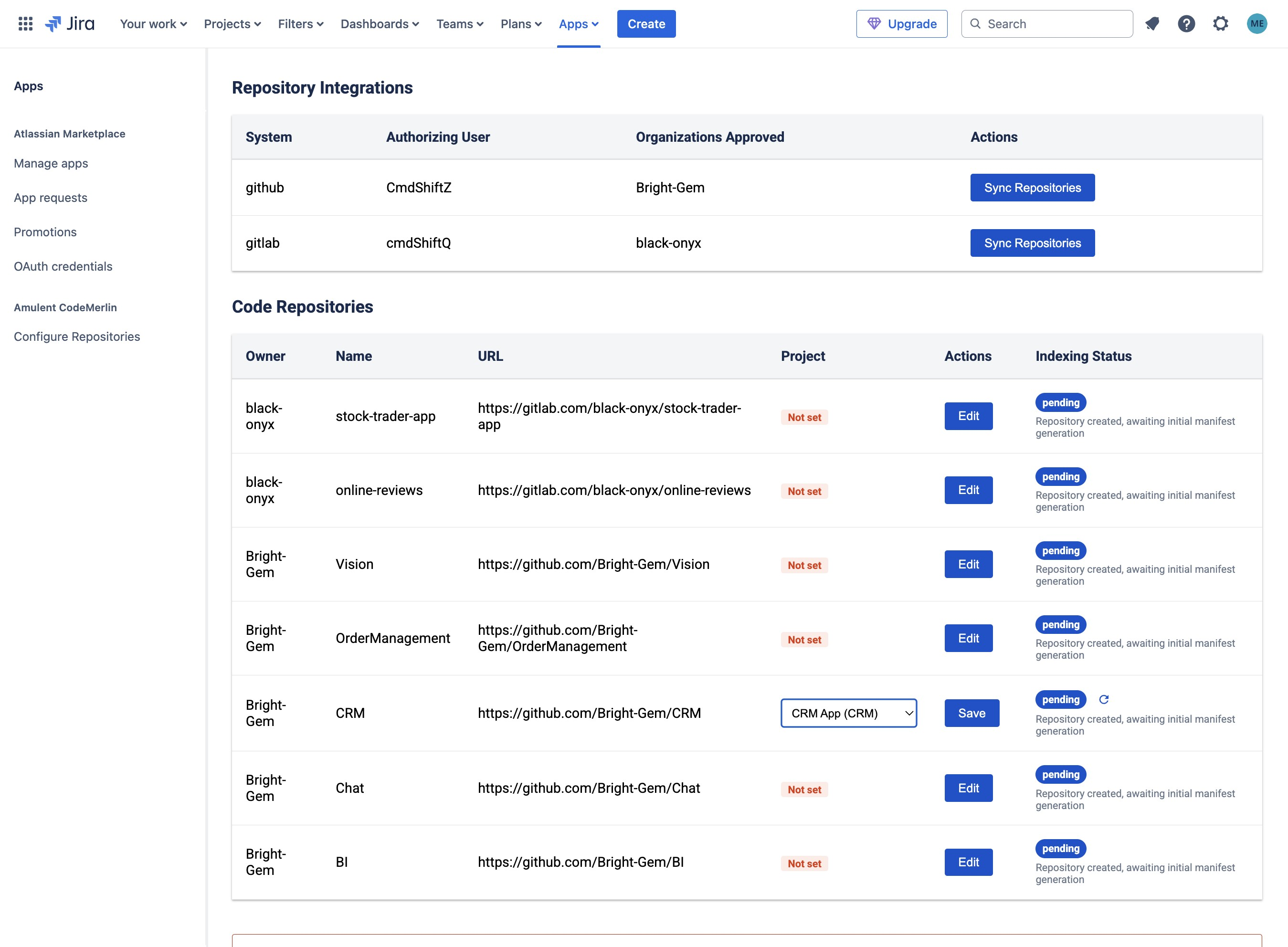 CodeMerlin Setup Screen